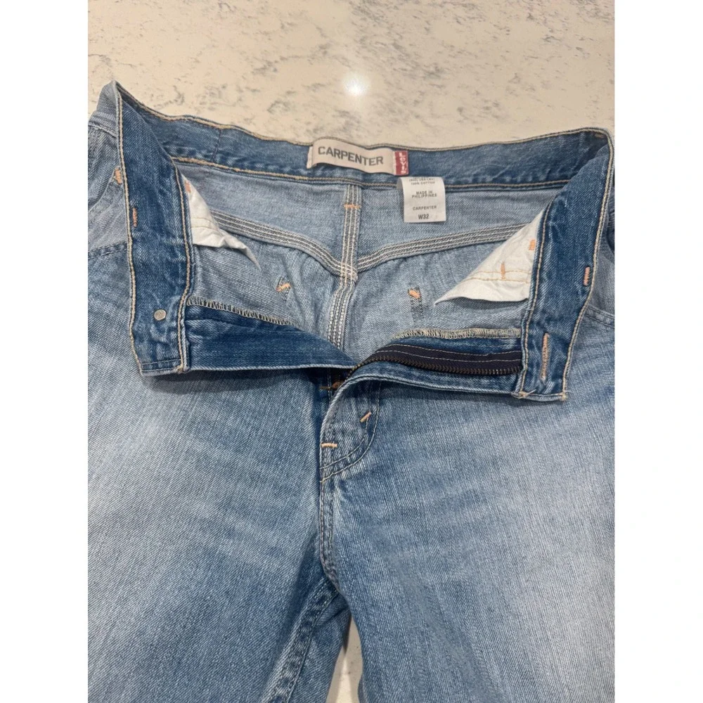 Levis Carpenter Denim Shorts Light Wash Baggy Skater Utility short W32 10 Inseam